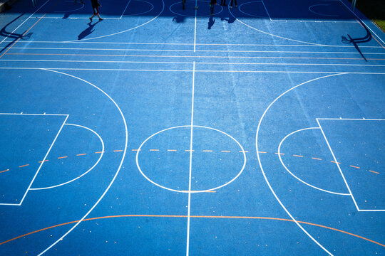 Colored Sports Court A detail of a colored sports court, with lots of