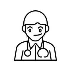 Doctor male simple line icon