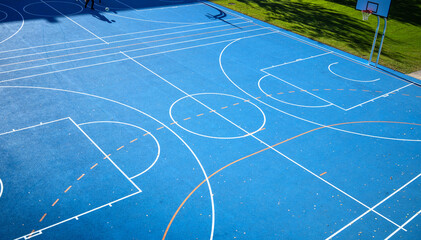 Colored Sports Court A detail of a colored sports court, with lots of