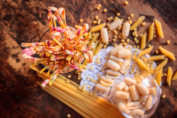 Multi-flavoured linguine , Italian pasta