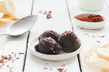 Schokoladeneis Schokoeis vegan ketogen Diät Speiseeis Kugeleis Dessert 