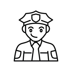 Policeman Officer male simple line icon