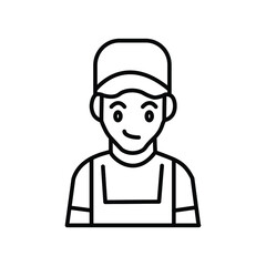 Clerk male simple line icon