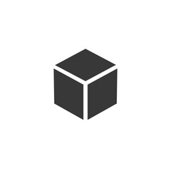 Cube vector illustration in flat style icon
