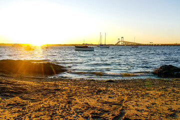 Boats in water in Newport, Rhode Island