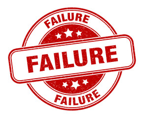 failure stamp. failure label. round grunge sign