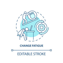 Change fatigue concept icon. Business challenges idea thin line illustration. Increased errors. Degraded work performance. Vector isolated outline RGB color drawing. Editable stroke