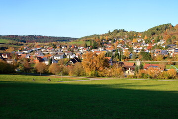 Obraz premium Blick auf den Ort Gültlingen bei Calw
