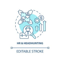 HR and headhunting concept icon. Top business consulting service idea thin line illustration. Introducing candidates for job position. Vector isolated outline RGB color drawing. Editable stroke
