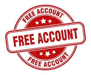 free account stamp. free account label. round grunge sign