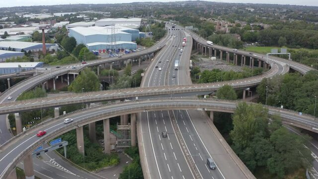 Drone Shot Passing Over Spaghetti Junction