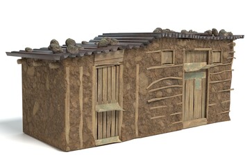 3D Illustration of a African House