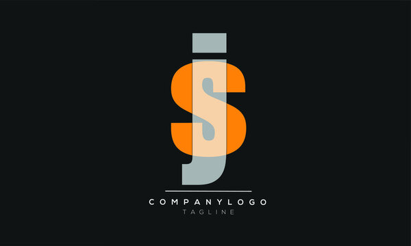 SJ JS initials monogram letter text alphabet logo design