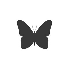 Butterfly silhouette icon vector on white background