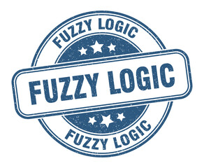fuzzy logic stamp. fuzzy logic label. round grunge sign