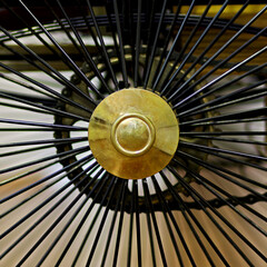bronze wheel hub on an old bicycle