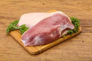 Raw duck breast for cooking