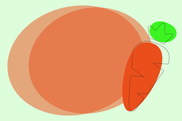 Drawing of carrots. Drawn frame. Empty background for text