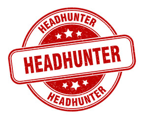 headhunter stamp. headhunter label. round grunge sign