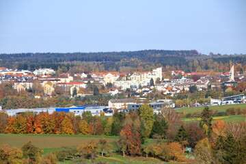 Fototapeta na wymiar Blick auf den Ort Stammheim bei Calw in Baden-Württemberg