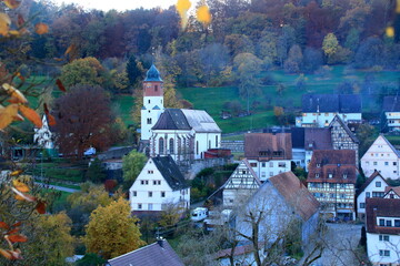 Blick auf die Michaelskiche in Sulz am Eck
