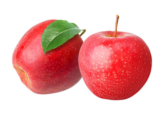 Two red apples isolated on white background