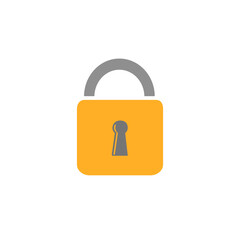 Lock vector illustration icon in flat style