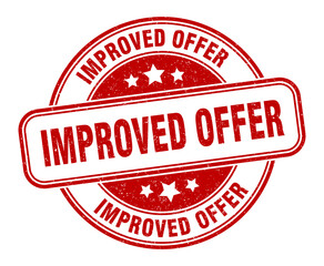 improved offer stamp. improved offer label. round grunge sign