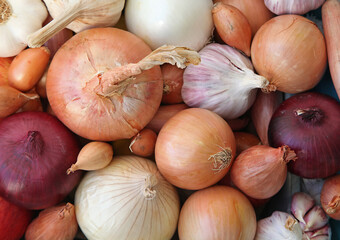 M&eacute;lange d'oignons,&eacute;chalotes et ail