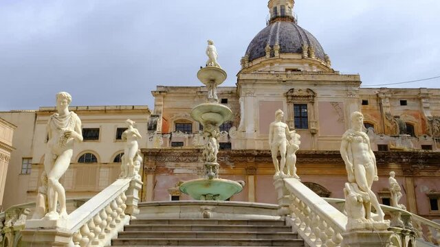 The Praetorian Fountain or Fontana Pretoria in Palermo, Sicily, Italy