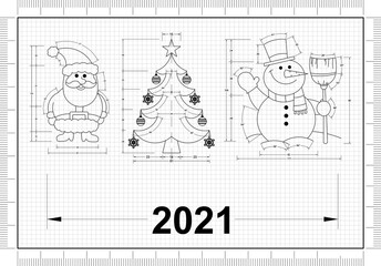New Year Symbols - Blueprint