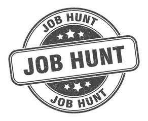 job hunt stamp. job hunt label. round grunge sign