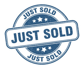 just sold stamp. just sold label. round grunge sign