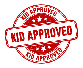 kid approved stamp. kid approved label. round grunge sign