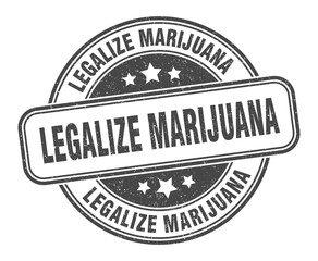 legalize marijuana stamp. legalize marijuana label. round grunge sign