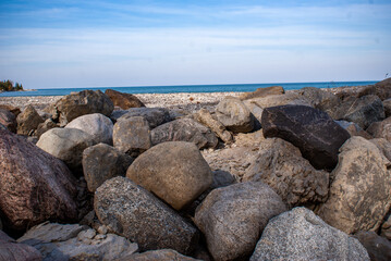 Fototapeta na wymiar Rocked placed on Northwinds beach
