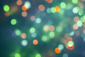 Blurred lights of glowing Christmas garland background