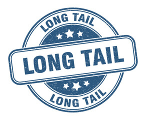 long tail stamp. long tail label. round grunge sign