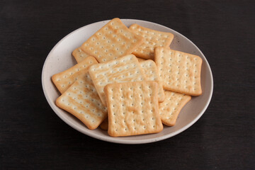 delicious diet dry cookies, biscuits, cracker in a clay bowl