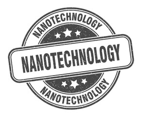 nanotechnology stamp. nanotechnology label. round grunge sign