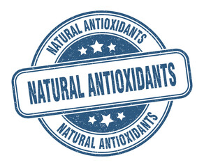 natural antioxidants stamp. natural antioxidants label. round grunge sign