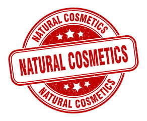 natural cosmetics stamp. natural cosmetics label. round grunge sign