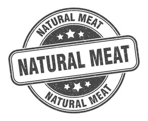 natural meat stamp. natural meat label. round grunge sign