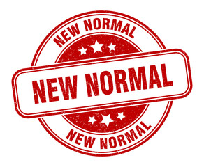 new normal stamp. new normal label. round grunge sign