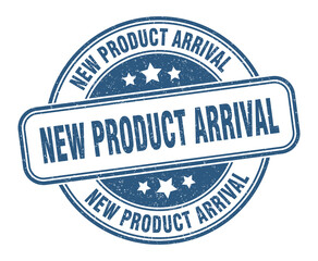 new product arrival stamp. new product arrival label. round grunge sign