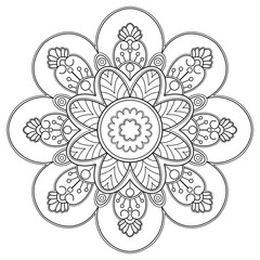 hand drawn illustration mandala pattern. for coloring book, design wallpapers, tile pattern, paint shirt, greeting card, sticker, lace pattern and tattoo design. decoration interior design. wall art d
