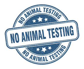 no animal testing stamp. no animal testing label. round grunge sign