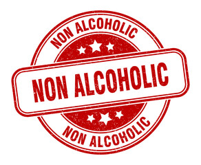 non alcoholic stamp. non alcoholic label. round grunge sign