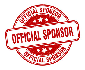 official sponsor stamp. official sponsor label. round grunge sign