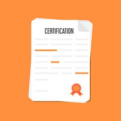 Flat design certificate paper illustration vector